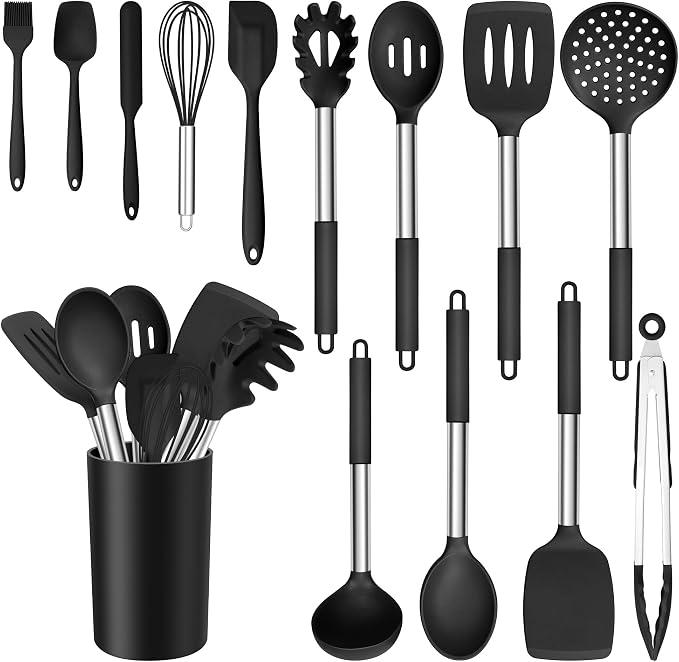 E-far 14 Pieces Silicone Cooking Utensils Set, Kitchen Utensils Set by E-far