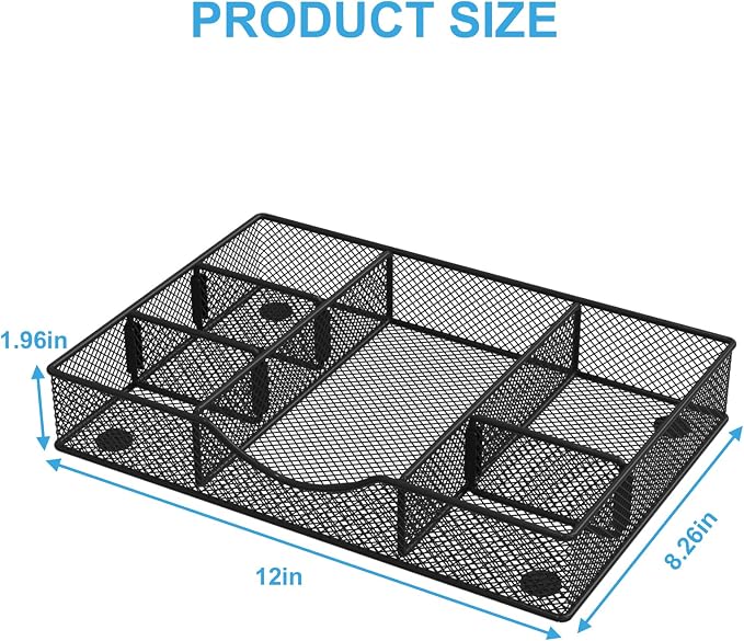 VyGrow Desk Drawer Organizer Tray, Metal Mesh Drawer Organizers Office - Image 2