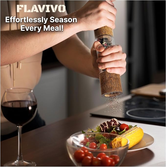 Wooden Salt and Pepper Grinder Set, Manual Premium Acrylic Salt and pepper Mills - Image 7