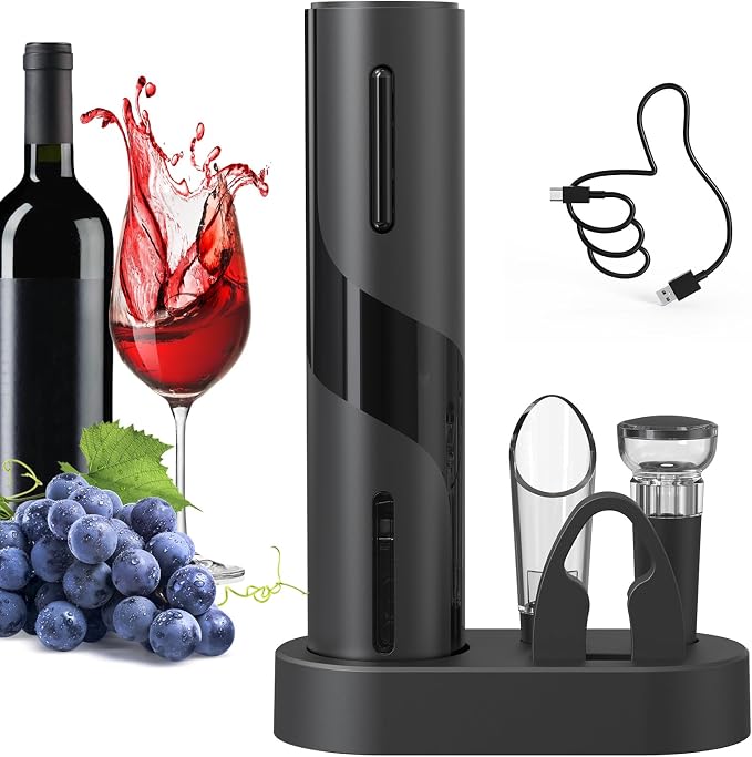 CIRCLE JOY Electric Wine Bottle Opener Set Rechargeable Wine Corkscrew Cordless by CIRCLEJOY