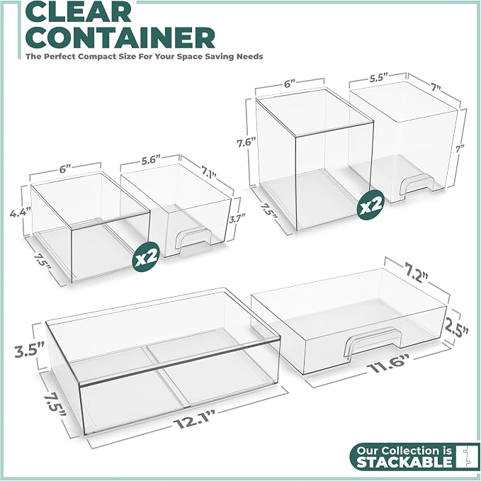 Sorbus Acrylic Storage Containers - Image 3