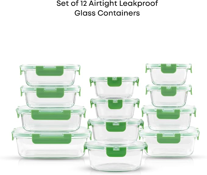 JoyJolt 24pc Borosilicate Glass Storage Containers - Image 9