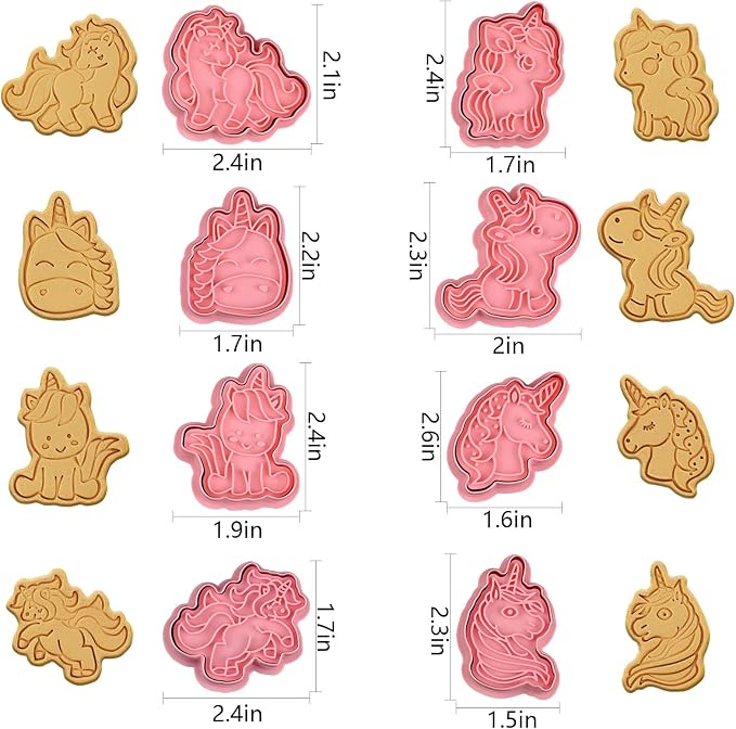 8 Piece Unicorn Cookie Cutter Set - Image 4