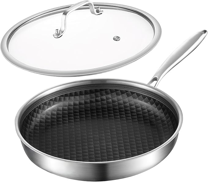 DELARLO 10 inch Tri-Ply Stainless Steel Frying Pan by DELARLOCOOKWARE
