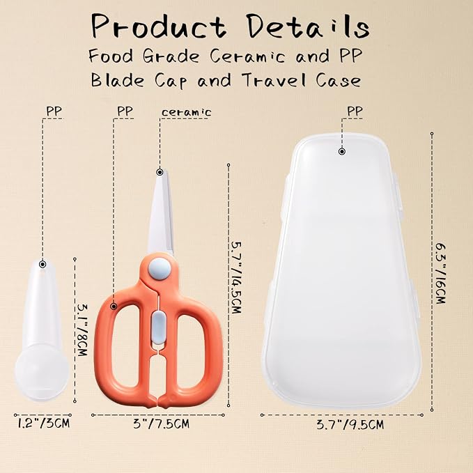 Baby Food Scissors with Travel Case, Ceramic Food Scissors Kids, Toddler - Image 5