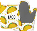 Taco Time Heat-Resistant Oven Mitts and Pot Holder Kitchen Non-Slip Silicone by Unknown