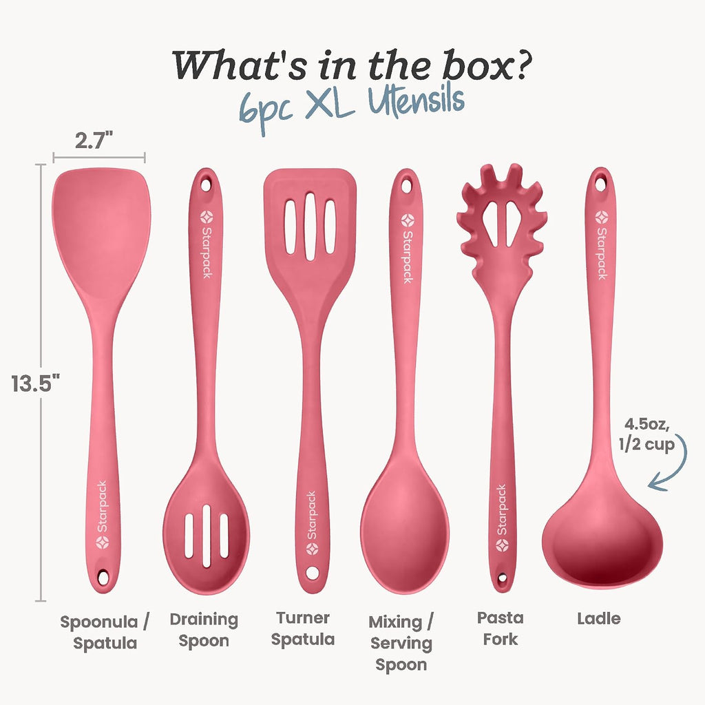 Starpack Like a Boss XL Silicone Cooking Utensils Set (6-Piece, 13.5")