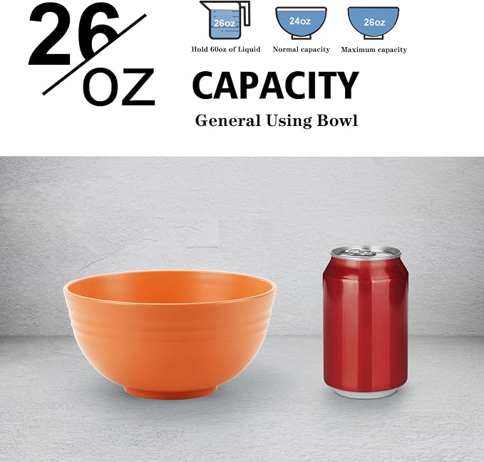 Wheat Straw Bowl Sets, Microwave and Dishwasher Safe Bowl Sets, Bowls suitable - Image 3
