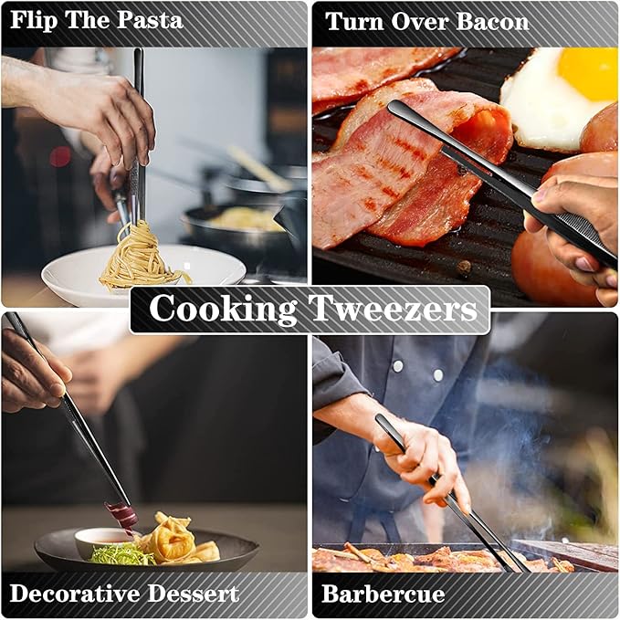 JETKONG 2 Pcs 12-Inch Kitchen Tweezers Tongs - Image 5