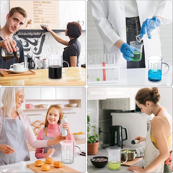 QWORK 34OZ/1000ML Glass Measuring Cup, 4 Cups Multi-Purpose Kitchen Tool - Image 7