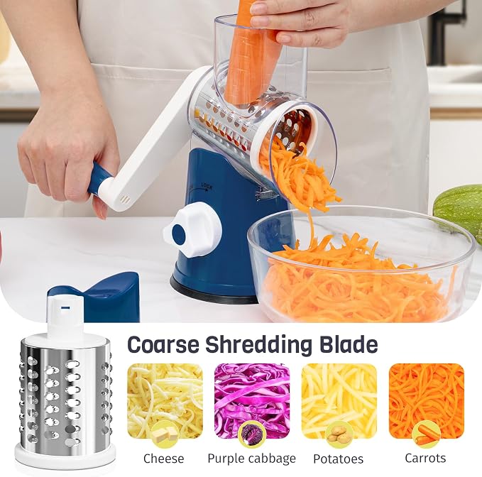 Cheese Grater Hand Crank, Rotary Cheese Shredder - Image 4