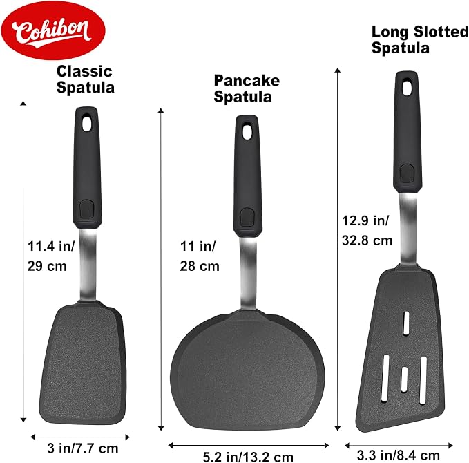 3 Piece Silicone Spatula Turner Set, Spatulas Silicone Heat Resistant Kitchen - Image 5