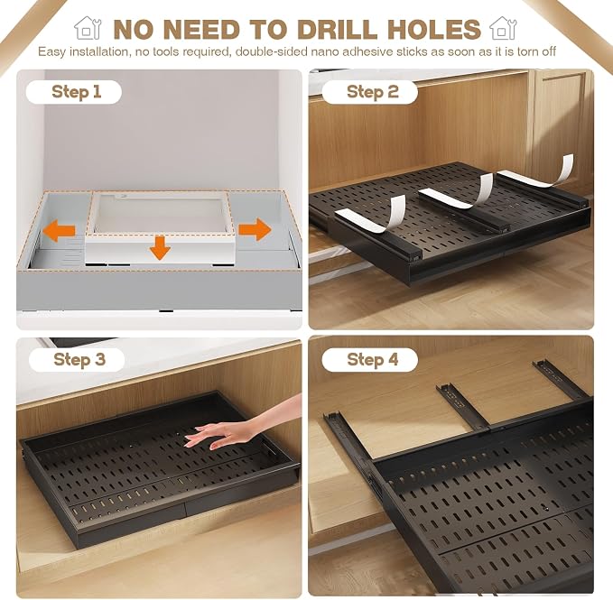 Seinloes 2 Pack Pull Out Cabinet Organizer - Image 8