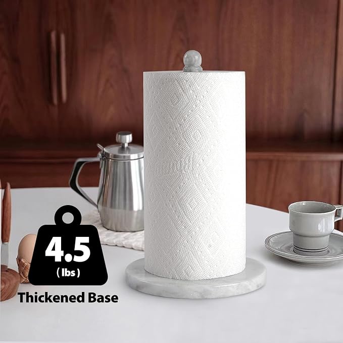 Koville African Natural Marble Paper Towel Holder Countertop, Genuine Stone - Image 3