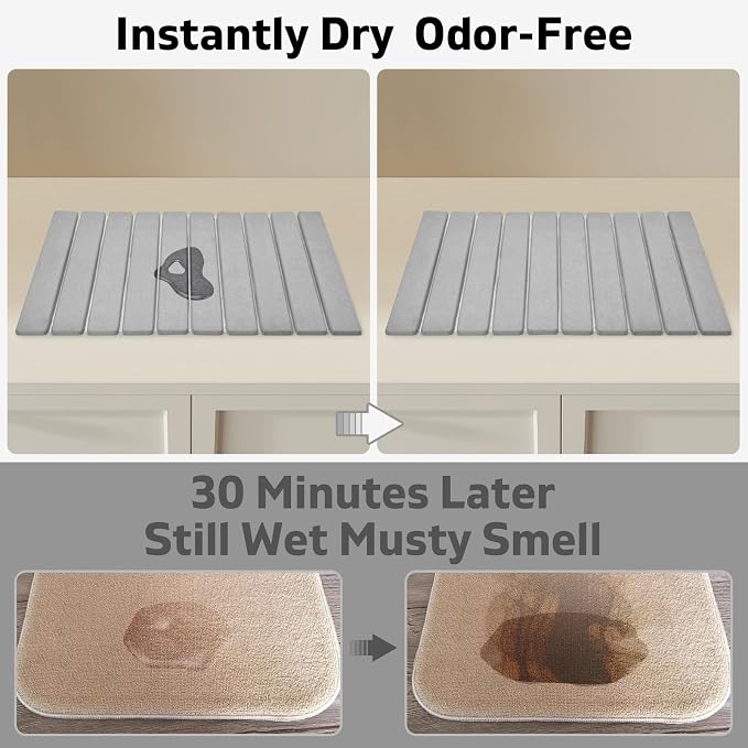 Stone Dish Drying Mats for Kitchen Counter, Drying Collapsible Dish Drying Mat - Image 2