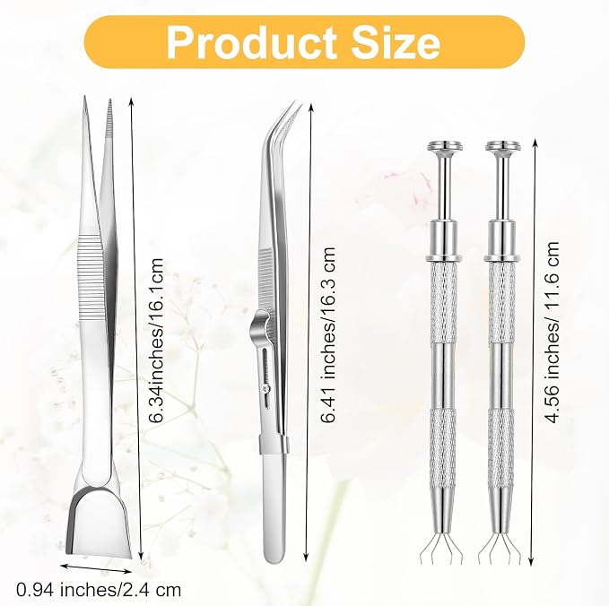 4 PCS Cake Decorating Tools Set, Stainless Steel Pearl Sprinkles Pen Pearl - Image 2