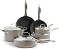 GreenPan Canterbury 10 Piece Cookware Pot and Pans Set, Hard Anodized PFAS-Free by GreenPan