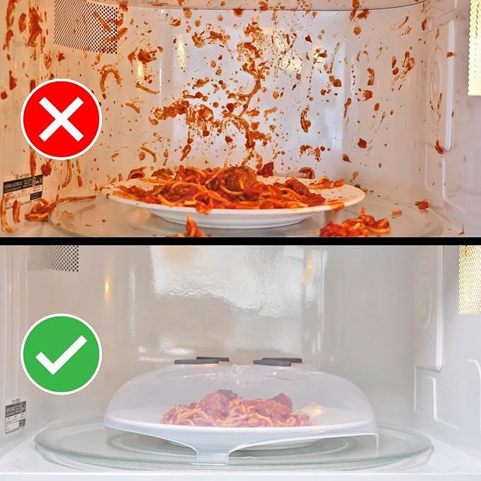 HOVER COVER Magnetic Splatter Cover, 12-Inch Clear BPA-Free Food Lid, Vented - Image 5