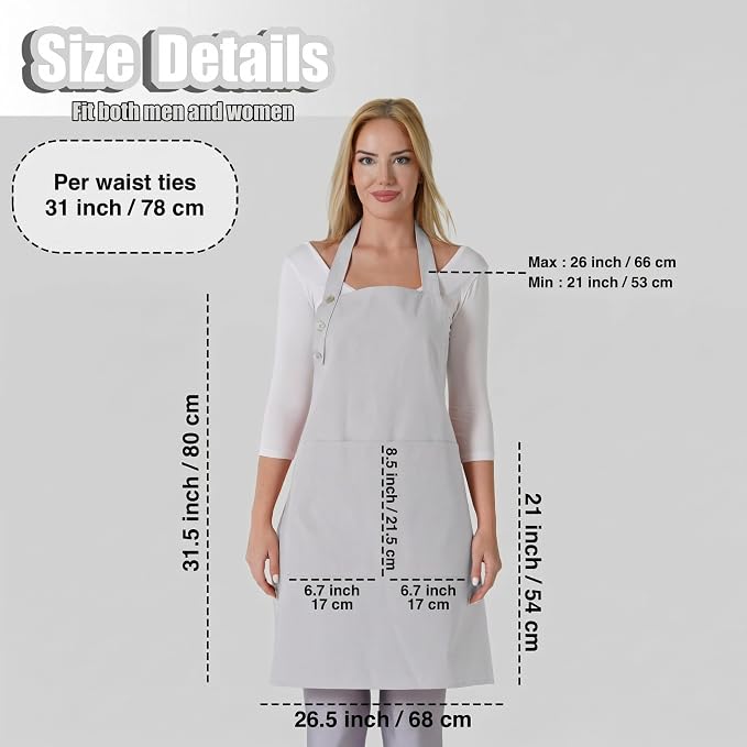 TOSHE Kitchen Apron Waterdrop Resistant Cotton Apron - Image 5