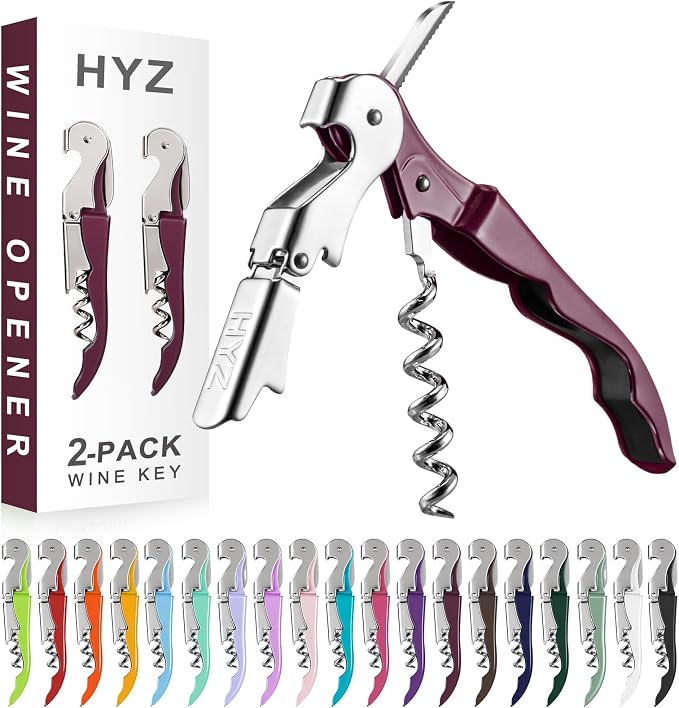 HYZ 2-Pack Wine Opener Waiter Corkscrew, Professional Wine Key by HYZ