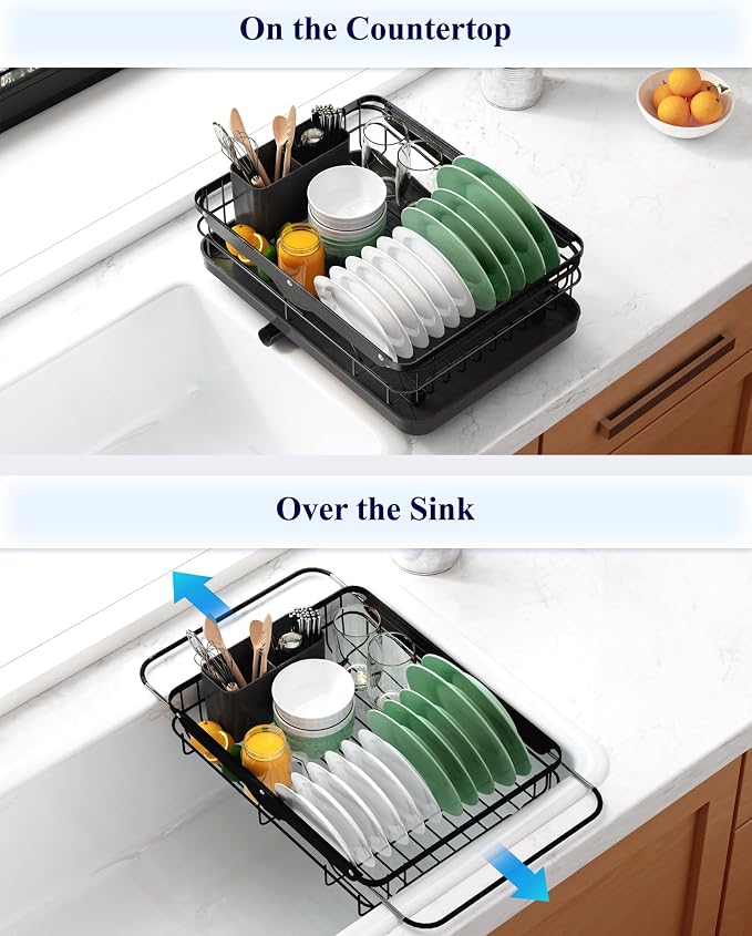 Kitsure Dish Drying Rack for Kitchen Counter, Stainless Steel Sink Organization - Image 2