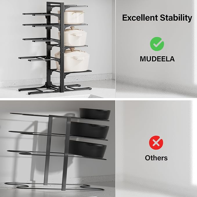 MUDEELA 10-Tier Pots and Pans Organizer under Cabinet, 23.62" Height Heavy Duty - Image 5