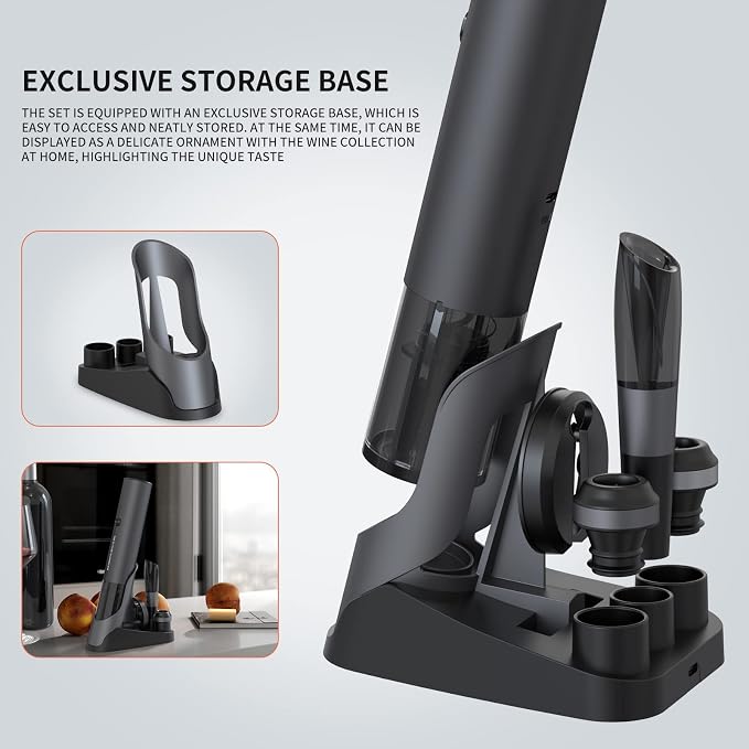 CIRCLE JOY Rechargeable Electric Wine Bottle Opener Set 7-in-1 Aluminum Alloy - Image 7