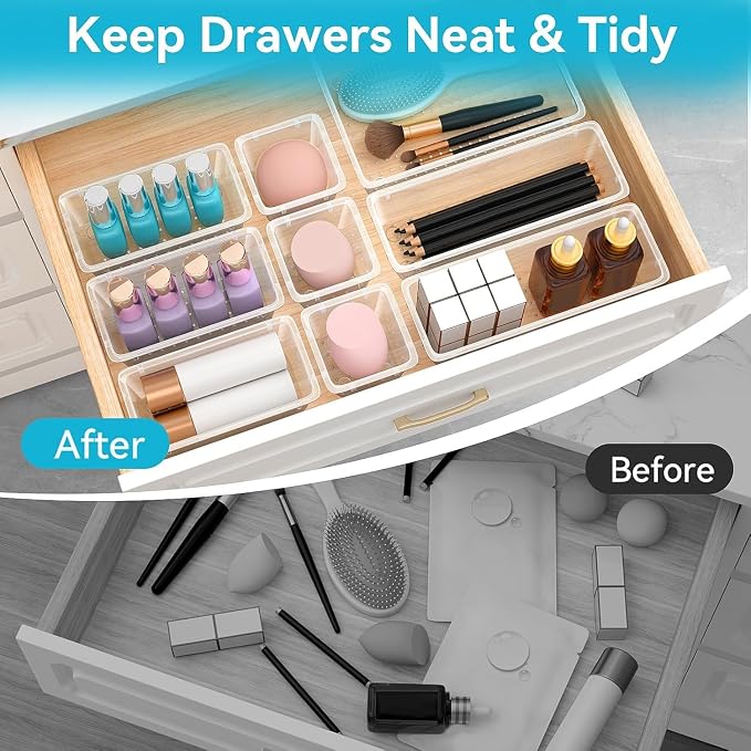 ElegantArray 12 PCS Drawer Organizer Set, 4 Sizes Tool Storage Trays, - Image 4