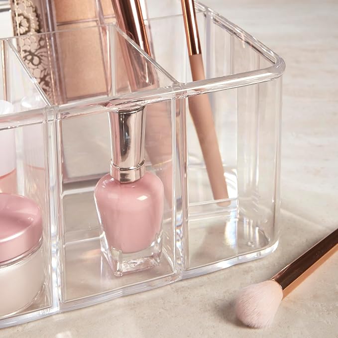 STORi 5-Compartment Clear Plastic Organizer | Rectangular Divided Makeup and - Image 7