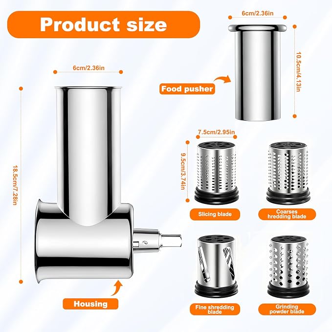Stainless Steel Slicer Shredder Attachments - Image 4