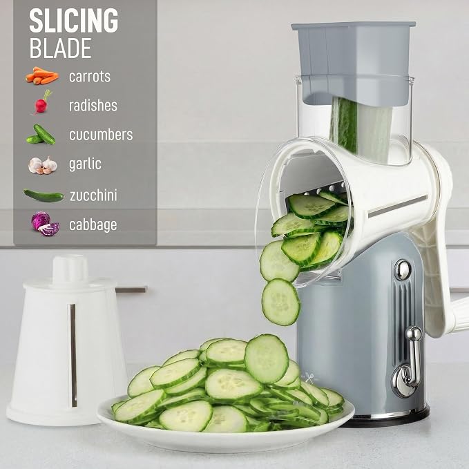 Zulay Kitchen Rotary Cheese Grater 5 Blade Cheese Shredder - Image 5