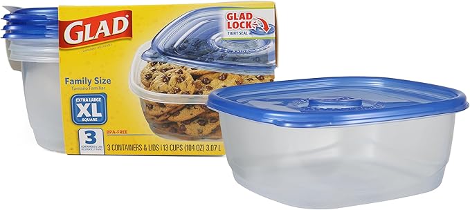 Glad GladWare XL Square Food Storage Containers by GladTrashFoodStorage