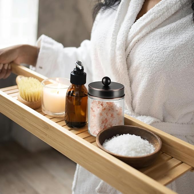 Apothecary Jar Canisters Bathroom Vanity Organizer - Image 2