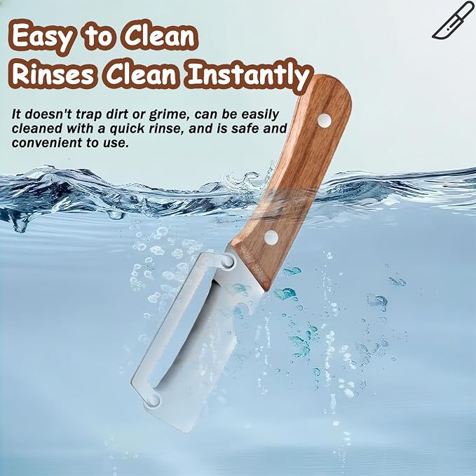 Premium Vegetable Peeler with Wooden Handle and Bottle Opener, Stainless Steel - Image 6