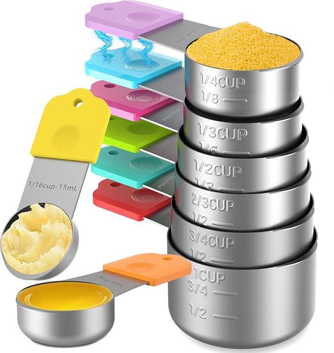 Magnetic Measuring Cups, 8 Stainless Steel Nesting Measuring Cup Set by Minteem-MeasuringCups