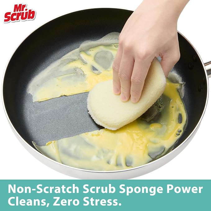Mr. Scrub Sponges Kitchen Scrub Dish Sponge Scouring Pad, 6 Pack Cleaning Brush - Image 3