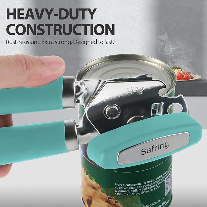 Safring Can Opener Manual, Heavy Duty Handheld Strong Can Opener - Image 6