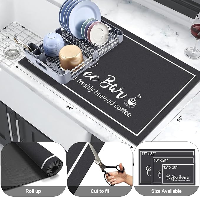 Findosom Dish Drying Mat, Cuttable Drying Mat - Image 2
