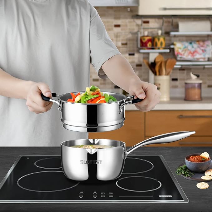 SLOTTET Tri-Ply Full Body Stainless Steel Sauce Pan - Image 2