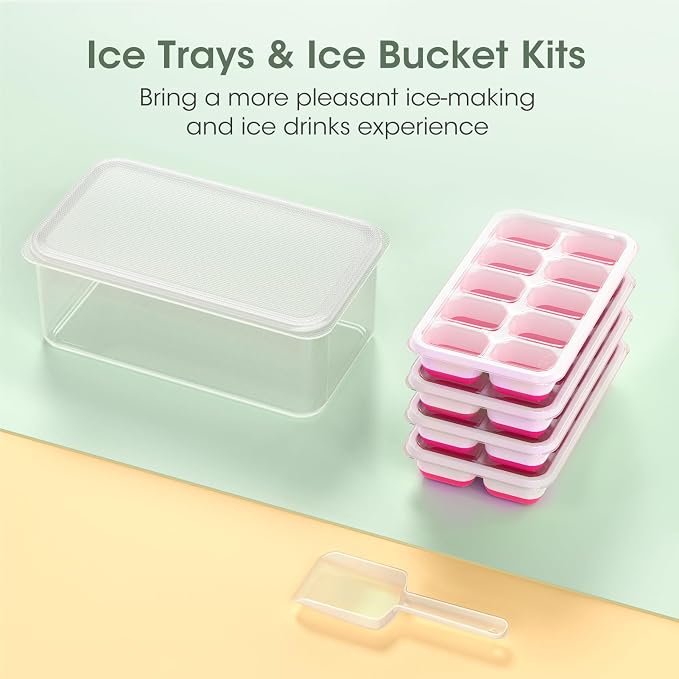 DOQAUS Ice Cube Tray with Lid and Bin - Image 8