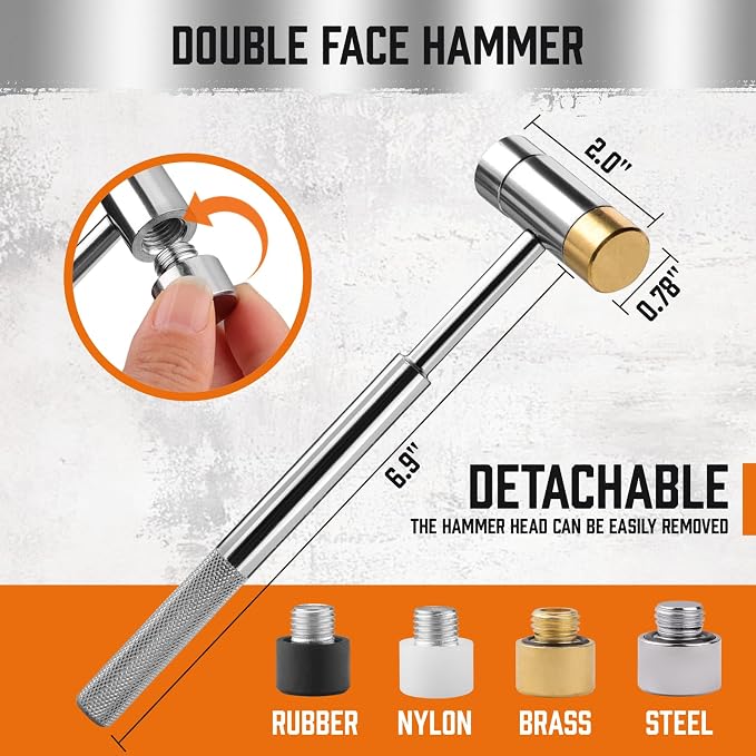 HORUSDY 23-Piece Punch Set Roll Pin Punch Set and Hammer - Image 7