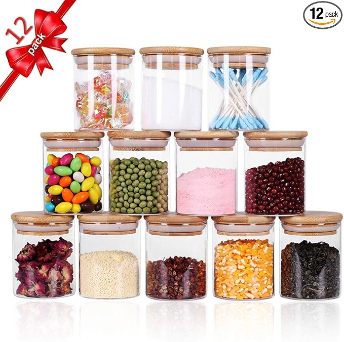 Tzerotone Glass Jars Set, Upgrade Spice Jars by Tzerotone