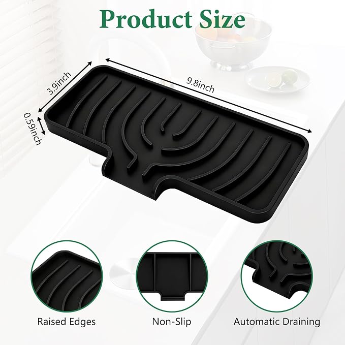 GUUKIN Sponge Holder for Kitchen Sink, Sink Caddy and Soap Tray | 10x4 inch - Image 2