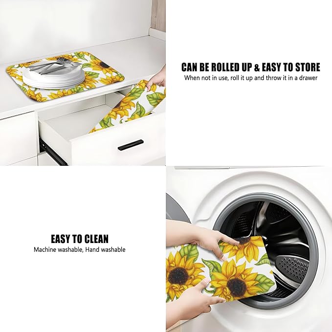 Dish Drying Mat for Kitchen Counter 2 Pack - Image 7