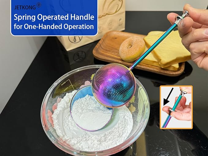 JETKONG 2 Pcs Flour Sifter, Stainless Steel Flour Duster - Image 4