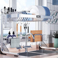 VNKZI Over Sink Dish Drying Rack, 2 Tier Full Stainless Steel Storage by VNKZI