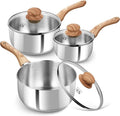 KOCH SYSTEME CS Stainless Steel Saucepan Set, 6 Piece Stainless Steel Pot 1QT & by KOCHSYSTEMECS