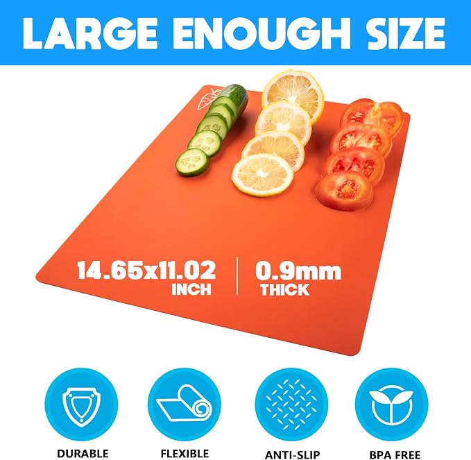Goodluck 10 Pieces Flexible Cutting Boards, BPA Free Plastic Cutting Boards - Image 2