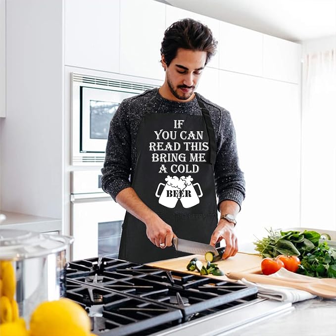 Rosoz Funny BBQ Black Chef Aprons - Image 6