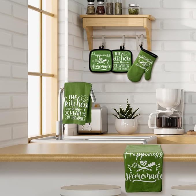 Sratte 6 Pcs Kitchen Decor Accessories Set Farmhouse Towels Pot Holders Oven - Image 7